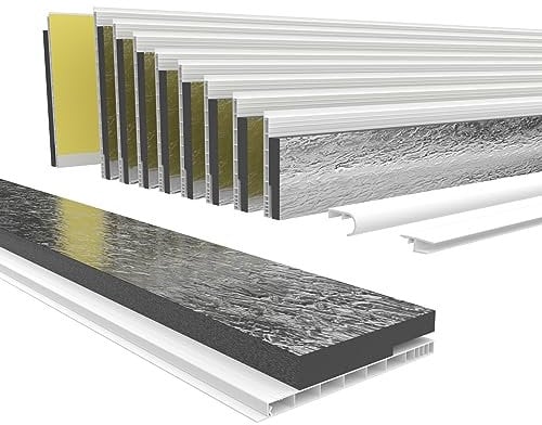 HEXIM PVC Rollladenkastendeckel mit Dämmung Länge: 1000-2000mm, Breite: 120-320mm, Revisionsklappe Rolladendeckel Rollladen abdeckung Deckel Klappe (140mm x 1,4 Meter)