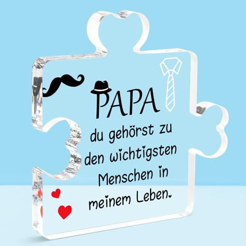 LOHAME Papa Geschenk Vatertagsgeschenk für Papa Vater Geschenke Papa Geburtstag Papa Geburtstagsgeschenk Acly Puzzle mit Spruch Beste Papa Geschenk für Papa von Tochter oder Sohn