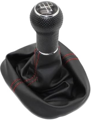 BARDZO Palanca Cambios Para Seat León 2000 2001 Toledo 1999 2000 2001 Perilla Cambio Coche 5 Velocidades Cuero Negra 23mm