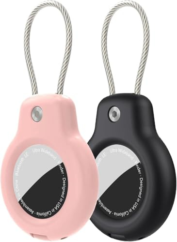 SPGUARD Stück für AirTag Schlüsselanhänger für Apple AirTag 2&1 Gen | Air Tag Anhänger Secure Halter mit Kabel, AirTags Lock Case für Schlüssel, Gepäck, Rucksäcke & mehr