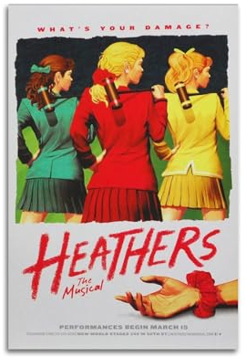 ALOEU Heathers Musikalbum, klassisches Film-Wandkunst-Poster, Wand-Collage-Set, Leinwand, Vintage-Film, Leinwand-Poster, Wandkunst, Dekordrucke, Poster, moderne Leinwandkunst, Bilder für Wohnzimmer,