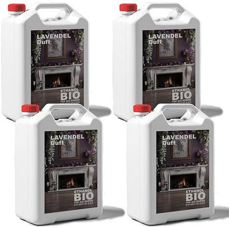 4x5 Liter Bioethanol Premium 100% fürAlkohol für Kamin (LAVENDELDUFT, 20L)