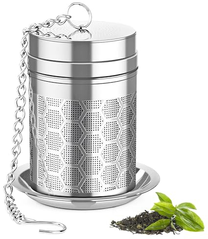 Yoassi Tea Infuser for Loose Leaf, 304 Stainless Steel Large Extra Fine Mesh Tea Strainers Filter Steeper with Lid