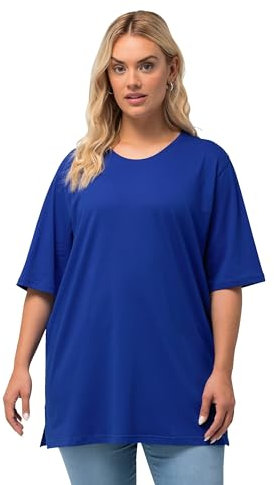 Ulla Popken Damen Basic, Rundhals T-Shirt, Kobaltblau, 50-52