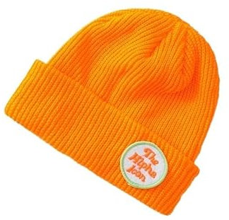 TRgqify-KM Kaschmir-Slouchy-Strickmütze for Damen, Winter, weich, warm, Wolle, gestrickt, Totenkopf-Mütze (Color : Vibrant orange)