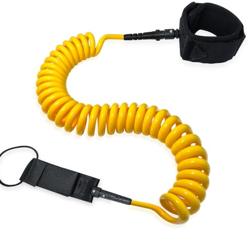 WOUMON 10ft SUP Leash,Surfboard Leash,Surfbretter Elastische Fußseil für Paddle Board,Stand up Paddle,Kanusport,Kajaks,Longboards (Orange)