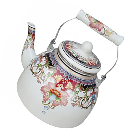 Bouilloire en émail Kungfu théière Camping Essentials Bouilloire à thé vintage cuisinière Bouilloire Pot à eau en émail Bouilloire à thé en émail vintage cuisinière Bouilloire sifflante à gaz en aci