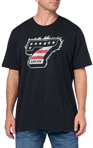 Under Armour Project Rock Iron 7 Herren-T-Shirt, kurzärmelig, (001) Schwarz/Weiß, L