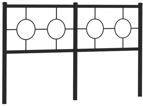 vidaXL Ersatz-Kopfteil, Bettkopfteil aus Stahl Metallkonstruktion, Betthaupt für Bett Metallbett Bettgestell, Bettzubehör Schlafzimmer, Metall Schwarz 160cm