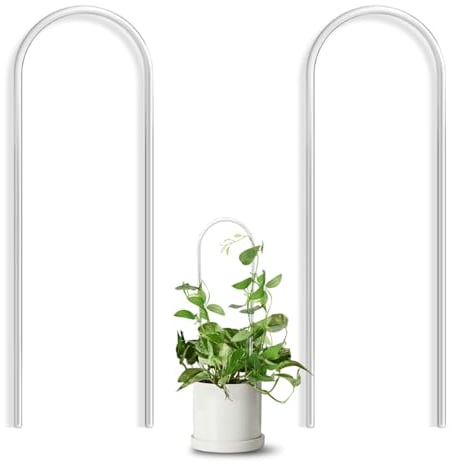 JETTIFY Confezione da 2 graticci in acrilico trasparente a forma di U, per piante da interno, piccole piante per piante in vaso, piante rampicanti, supporto per piante Hoya per edera rampicante, per