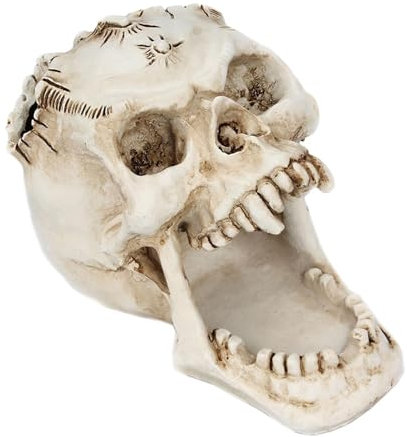 Zuasdvnk Pot à crayons, porte-stylo en forme de tête de mort, décoration effrayante de gothique, décoration mignonne ou acidulée, porte-pinceaux de maquillage en forme de tête de mort pour