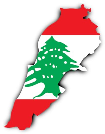 Aufkleber: 300 mm, 1 Stück - Silhouette Flagge/Flap-Map - Libanon - LB - für Auto, Laptop und mehr