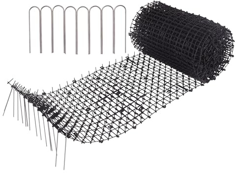 Vtedu Cat Deterrent Mat (6.5ft), Cat Repellent Mat, Cat Scat Mat, Cat Spikes with 8 Staples, Scat Mats for Pets (Cats, Dogs...) for Garden