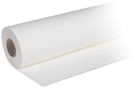 DeinPack Airlaid Lot de 6 Rouleaux de Nappe en Papier uni - Blanc - 25 m x 1,2 m - Idéal pour Les fêtes, Mariages, Anniversaires, décoration et événements