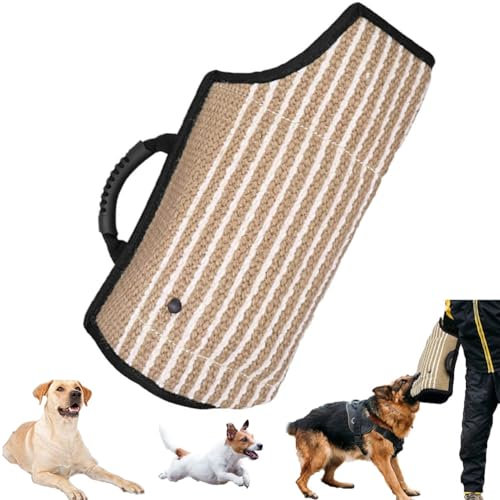 bangminda Kit di Allenamento per Cani Protezione per Braccia Manicotto di Protezione di Juta per Addestramento di Cani Accessori Educativi per Cani di Taglia Grande e Media Manico per Morso di Cane