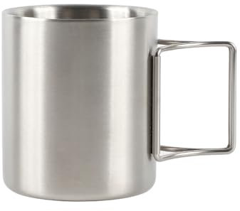 VKEID Camping Becher Campingbecher Edelstahl Doppelschicht Mundbecher Outdoor mit Henkelbecher Faltbarer Wärmeisolationswasserbecher(7cm)