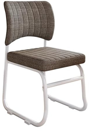 CLLXDZ Bürostuhl ohne armlehne, Ergonomische konferenzstuhl & Besucherstuhl & Freischwinger, Stapelbar, Bequemer Esszimmerstuhl, Stationärer Computerstuhl(Brown)