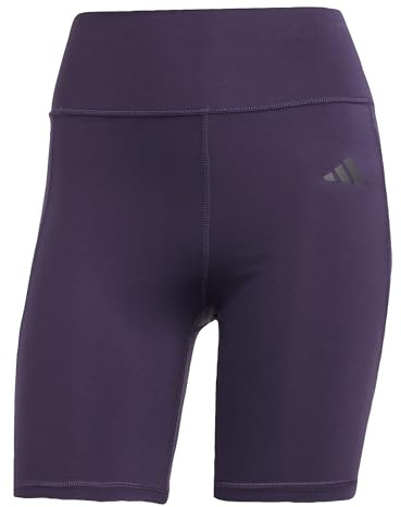 adidas Women's Optime Essentials Stash Pocket 7inch Short Leggings, Aurora Plum, L