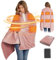 Portable Couverture Chauffante Électrique 180 x 90cm, Couverture Chauffante en Flanelle USB avec Batteries, 3 Niveaux de Chauffage & 6 Zones de Chauffage, Sans Fil, Lavable en Machine