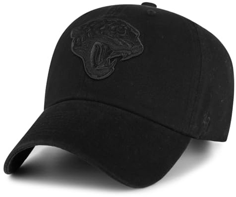 47 NFL Jacksonville Jaguars Clean Up Unisex-Baseballkappe, Verstellbarer Riemenverschluss, Einheitsgröße, Team Logo, Farbe Schwarz