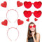 HFMYGS 2 Stück Randlose Herz Brille, 2 Stück Liebe Herz Haarreifen, Amor KostüM Damen, Valentinstag Herz Sonnenbrille Rot, Damen Love Shaped Sunglasses, Für Valentines Party, Faschingsparty