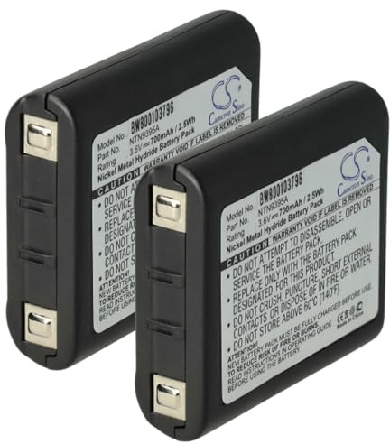 vhbw 2x Battery compatible with Motorola Talkabout T9500, T9550, T92 H2O, T8550RCAMO, T8500R Radio, Walkie-Talkie (700 mAh, 3.6 V, NiMH)