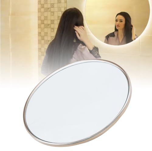 Vergrößerungsspiegel, 30-facher Vergrößerungsspiegel mit 3 Saugnäpfen, Make-up-Spiegel, Reise-Vergrößerungsspiegel, Duschspiegel Zum Aufkleben für Reisen, Make-up (Gold)