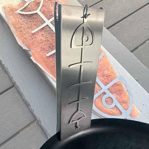SOUK ONE Flammlachsbrett Flammlachshalter aus Edelstahl (Lebensmittelecht V2A AISI 304) Rostfrei, Verstellbare Halterung 180° drehbar, Perfekt für Feuerschalen (Lieferung erfolgt ohne Feuerschale)
