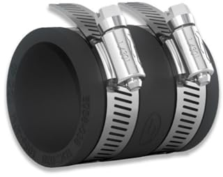 eco-filtration Fernco 3 Flexible Straight Connector (90 mm to 75 mm) - Heavy-Duty EPDM Rubber Pipe Coupling with Stainless Steel Clamps - Leak-Proof, Reusable & Easy Installation