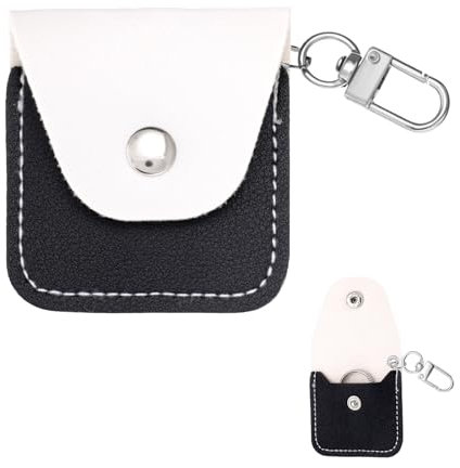 Grevosea Schlüsselanhänger Leder Ringhalter Tragbarer Schmuck Reiseetui Mini Schlüsselanhänger für Fitnessstudio Keychain Schlüsselanhängers Tasche für Autoschlüssel Inkl Mini Kleingeldbörse