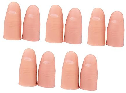 BRIGHTFUFU 10stücke Kunststoff-Finger-Requisiten Gefälschte Finger Zum Üben Klassischer Tricks Simulierte Finger Für Zauberer Und Partys Kein Splittern Natürliche Optik Mit Falten Und Farben
