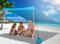 Tenda da Spiaggia 2,1m x 2,1m,Tenda parasole spiaggia portatile,UV UPF 50+ Ombrellone Portatile Anti Sole pop-up con 2 aste con sacco di sabbia, ancora, per spiaggia, picnic, pesca, campeggio
