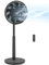 HOMCOM 16 Standing Pedestal Fan, Electric Cooling Floor Fan, Quiet, 80° Oscillating, Adjustable Tilt and Height, 12 Speed, 15H Timer, Remote Control, Sleep Mode, for Home Office Bedroom, Black