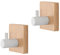 Appendini Porta Asciugamani E Accappatoi Con Corpo In Legno Di Bambù E Gancio In Acciaio Bianco Linea Haiti, L 4,5 x P 3,5 x H 4,5 Cm, Con Biadesivo 3M