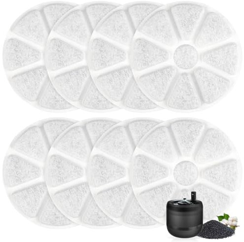 8 Filtres pour Philips Fontaine à Eau - Pet Series, PAW3210/02 Fontaine à Chat, Filtres de Remplacement au Charbon Actif, systèmes de Triple Filtration