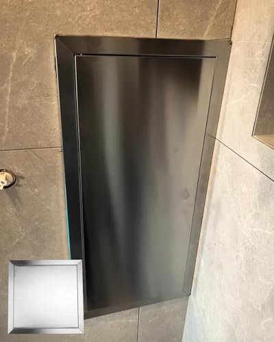 Elitix Trampilla Pladur 350x250 400x400 600x600 Acero Inoxidable Tapa de Registro, Cuarto de Baño Tapa de Acceso con Resorte de Cable Puerta de Inspección para Azulejo de Pared(45x25cm/450x250mm)