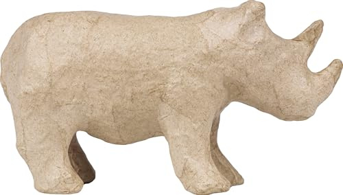 décopatch Nashorn Pappmaché 5x7x13 cm Tierfigur Bastelform DIY Deko Ganzjährig