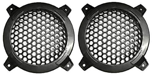 GMBYLBY 1Pair 4Inch Hexagon Auto Cover Car Subwoofer Grille For For Case Tweeter Decorative Circl Stand Mount For Desk