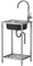 Lavello da esterno mobile lavello da cucina Acciaio Inox autoportante 1 Vasca Lavandino Commerciale Interno Per Ristorante Cucina con rubinetto, tubi di acqua fredda e calda