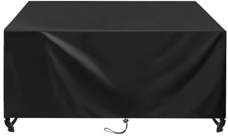 Waterproof Garden Furniture Covers 250x70x130cm/LxWxH Upgraded 420d Heavy Duty Oxford Fabric,Outdoor Sofa Cover Waterproof,Windproof Anti-UV Garden Table Cover Square