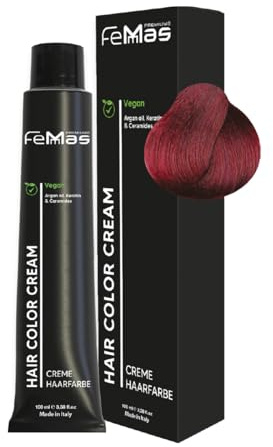 FemMas Haarfarbe Dunkelblond Rot Violett 6.62 I Creme Haarfarbe mit Arganöl, Keratin & Ceramiden I Als dauerhafte Haarfärbung oder Tönung für strahlende, haltbare Farbergebnisse I 100 ml