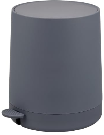eluno Kosmetikeimer TESERO mit Soft-Touch Oberfläche, Treteimer 4 Liter Fassungsvermögen, mit Soft-Close Deckel, Abfallbehälter mit Kunststoffinneneimer für Bad und Küche, aus Kunststoff (Grau)