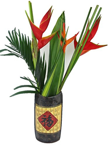 Groß 36 cm Traditionelle Keramik Blumenvase Oriental Flower Vase breit Mund