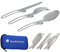 Nordicberry Set de couverts pliables en acier inoxydable pour plein air/camping avec étui en néoprène, couverts de voyage compacts, Nordicberry Klappbesteck, bleu
