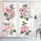 ABAKUHAUS Rose Duschvorhang, Frühling Bouquets Natur, Stoffliches Gewebe Badezimmerdekorationsset mit Haken, 175 x 180 cm, Pale Pink resedagrün