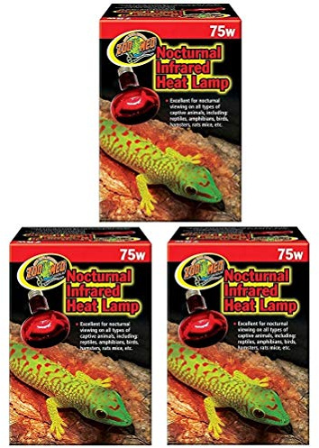 Zoo Med Nocturnal Infrared Heat Lamp 75 Watts - Pack of 3