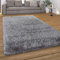 Paco Home Hochflor Teppich Wohnzimmer Schlafzimmer Shaggy Weich Modern Pastell Einfarbiges Design, Grösse:120x170 cm, Farbe:Grau