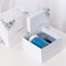 Tea Cup Ceramic Mug with Lid Biscuit Plate 301-400ml Sky Blue + lid + Gift Box Bag