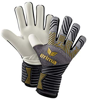 Erima Erwachsene Flex RD Match Torwarthandschuh, schwarz/grau/Gold, 10