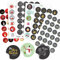 6 x 24 verschiedene Adventskalender Zahlen Aufkleben - 24 Sticker Nummern Aufkleber für Weihnachten zum Selber Basteln und Dekorieren, Runde Weihnachtskalender Zahlenaufkleber 40 mm